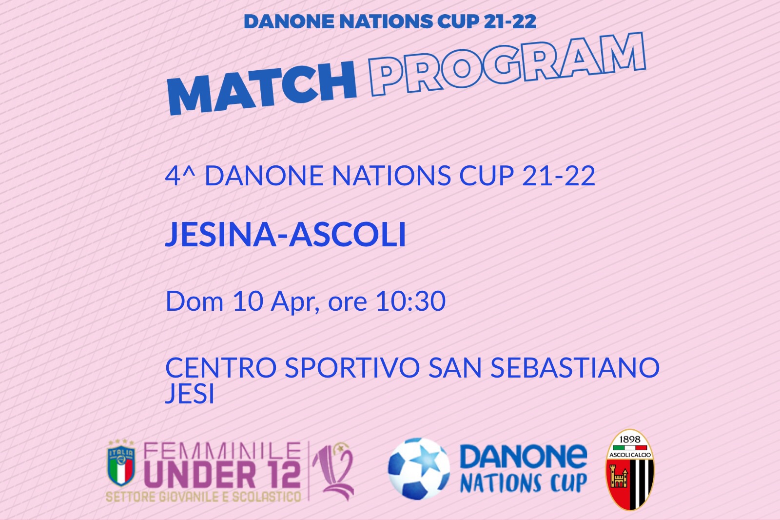 DANONE NATIONS CUP | IL PROGRAMMA DELLA 4^ GIORNATA