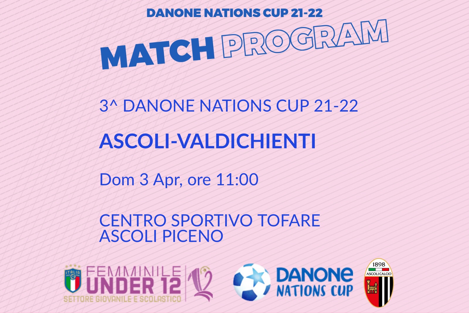 DANONE NATIONS CUP | IL PROGRAMMA DELLA 3^ GIORNATA