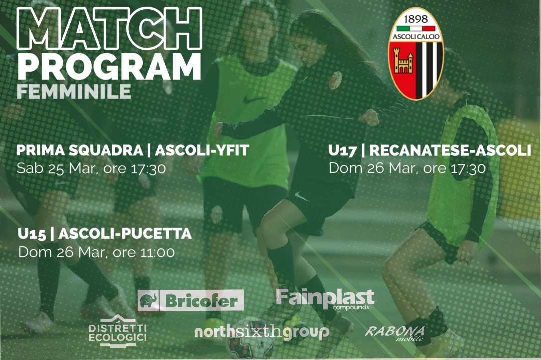 ASCOLI CALCIO FEMMINILE | IL PROGRAMMA DEL WEEKEND